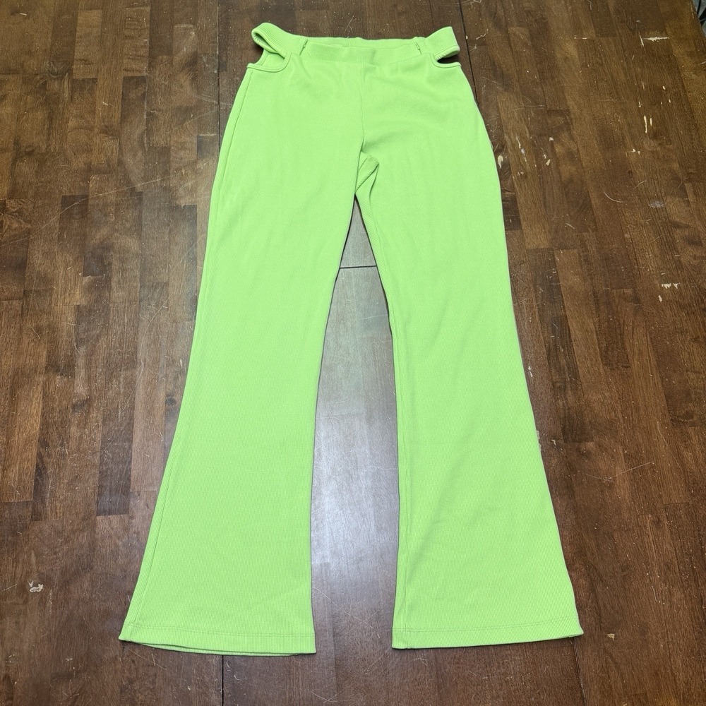The Ragged Priest Confusion Pants Size 30X31 Green Cut Out Ribbed